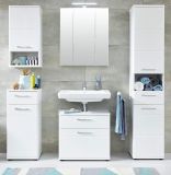 Badmbel Set Monte in Hochglanz wei Badkombination 5-teilig 164 x 189 cm