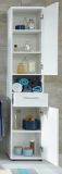 Badezimmer Hochschrank Monte in Hochglanz wei Badschrank 37 x 189 cm