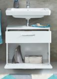 Badezimmer Waschbeckenunterschrank Monte in wei Hochglanz Badschrank 60 x 58 cm