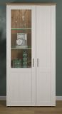 Vitrine Shade in Andersen Pinie wei und Artisan Eiche Landhaus Vitrinenschrank 95 x 194 cm