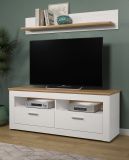 TV-Lowboard Shade in Andersen Pinie wei und Artisan Eiche Landhaus TV-Unterteil mit Komforthhe 148 x 59 cm