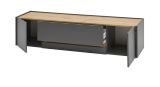 TV-Lowboard Center in grau matt und Wotan Eiche TV-Unterteil 170 x 40 cm