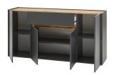 Sideboard Center in grau matt und Wotan Eiche Kommode 170 x 87 cm