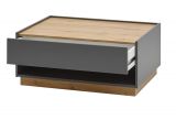 Couchtisch Center in grau matt und Wotan Eiche Wohnzimmertisch 90 x 60 cm