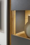 Schrank Set 3-teilig Center in grau matt und Wotan Eiche Wohnkombination 3 x Vitrine 190 x 155 cm