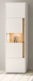 Vitrine Center in wei und Wotan Eiche Vitrinenschrank 50 x 197 cm