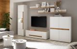 TV-Lowboard Center in wei und Wotan Eiche TV-Unterteil 140 x 40 cm