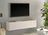 TV-Lowboard Center in wei und Wotan Eiche TV-Unterteil hngend 150 x 35 cm Hngeschrank
