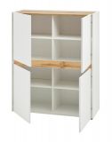 Highboard Center in wei und Wotan Eiche Anrichte 100 x 120 cm
