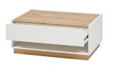 Couchtisch Center in wei und Wotan Eiche Wohnzimmertisch 90 x 60 cm