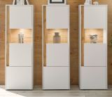Schrank Set 3-teilig Center in wei und Wotan Eiche Wohnkombination 3 x Vitrine 190 x 155 cm