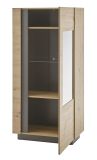 Vitrine Louna in Eiche Artisan und Graphit grau Vitrinenschrank 72 x 154 cm