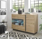 Sideboard Louna in Eiche Artisan und Graphit grau Kommode 138 x 91 cm