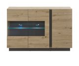 Sideboard Louna in Eiche Artisan und Graphit grau Kommode 138 x 91 cm