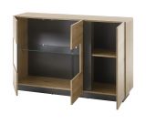 Sideboard Louna in Eiche Artisan und Graphit grau Kommode 138 x 91 cm