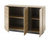 Sideboard Louna in Eiche Artisan und Graphit grau Kommode 138 x 91 cm