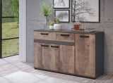Sideboard Stripe in Eiche Tabak und Matera grau Kommode 142 x 83 cm