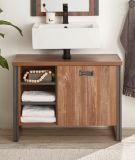 Badezimmer Waschbeckenunterschrank Auburn in Eiche Stirling und Matera grau Badmbel Unterschrank 81 x 62 cm