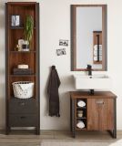 Badmbel Set 3-teilig Auburn in Eiche Stirling und Matera grau Badkombination 120 x 205 cm