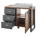 Badmbel Set 3-teilig Auburn in Eiche Stirling und Matera grau Badkombination MIT Waschbecken 91 x 205 cm