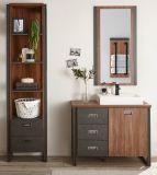 Badmbel Set 4-teilig Auburn in Eiche Stirling und Matera grau Badkombination MIT Waschbecken 160 x 205 cm