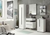 Badezimmer Hochschrank Design-D in wei Hochglanz Badschrank 45 x 200 cm