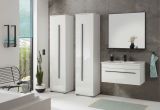 Badezimmer Hochschrank Design-D in wei Hochglanz Badschrank 45 x 200 cm