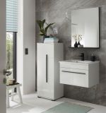 Badezimmer Midischrank Design-D in wei� Hochglanz Badm�bel Kommode 45 x 126 cm