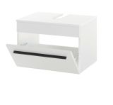 Waschbeckenunterschrank Design-D in wei� Hochglanz Badschrank h�ngend 60 x 44 cm