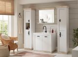 Badezimmer Hochschrank Rovola in Pinie wei / Oslo Pinie Landhaus Badschrank 42 x 200 cm