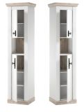 Badezimmer Hochschrank Rovola in Pinie wei / Oslo Pinie Landhaus Badschrank 42 x 200 cm