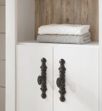 Badezimmer Hochschrank Rovola in Pinie wei / Oslo Pinie Landhaus Badschrank 65 x 200 cm