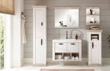 Badezimmer Hochschrank Rovola in Pinie wei / Oslo Pinie Landhaus Badschrank 65 x 200 cm