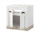 Badezimmer Waschbeckenunterschrank Rovola in Pinie wei / Oslo Pinie Landhaus Badschrank 60 x 63 cm
