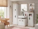 Badezimmer Badmbel Set Rovola in Pinie wei / Oslo Pinie Landhaus Badkombination 2-teilig 60 x 200 cm