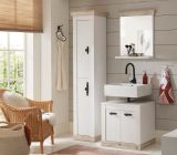 Badkombination Rovola in Pinie wei / Oslo Pinie Landhaus Badmbel Set 3-tlg. 122 x 200 cm