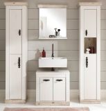 Badkombination Rovola in Pinie wei / Oslo Pinie Landhaus Badmbel Set 4-tlg. 184 x 200 cm