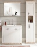 Badkombination Rovola in Pinie wei / Oslo Pinie Landhaus Badmbel Set 4-tlg. MIT Waschbecken 143 x 200 cm