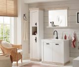 Badkombination Rovola in Pinie wei / Oslo Pinie Landhaus Badmbel Set 4-tlg. MIT Waschbecken 143 x 200 cm