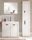 Badkombination Rovola in Pinie wei / Oslo Pinie Landhaus Badmbel Set 4-tlg. MIT Waschbecken 143 x 200 cm