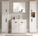 Badkombination Rovola in Pinie wei / Oslo Pinie Landhaus Badmbel Set 5-tlg. MIT Waschbecken 205 x 200 cm