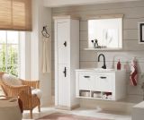 Badkombination Rovola in Pinie wei / Oslo Pinie Landhaus Badmbel Set 4-tlg. hngend MIT Waschbecken 143 x 200 cm