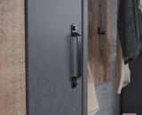 Schuhschrank Otis in Eiche Tabak und Matera grau Flur Diele Kommode 83 x 96 cm