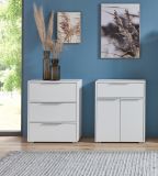 Badezimmer 2 x Kommode in wei Badmbel Set 2-teilig Badmbel Unterschrank je 61 x 76 cm Mehrzweckschrank