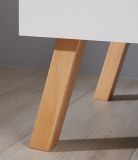 Babyzimmer Mats in wei� matt mit Buche massiv Set 2-teilig mit Wickelkommode und Babybett