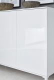 Sideboard Sheldon in wei Hochglanz Lack Kommode 130 x 84 cm