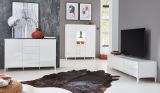 Sideboard Sheldon in wei Hochglanz Lack Kommode 130 x 84 cm