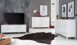 Sideboard Sheldon in wei Hochglanz Lack Kommode 130 x 84 cm