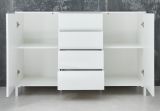 Sideboard Sheldon in wei Hochglanz Lack Kommode 130 x 84 cm