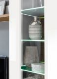 Vitrine Savanna in wei Hochglanz und Grandson Eiche Vitrinenschrank hngend / stehend 45 x 166 cm